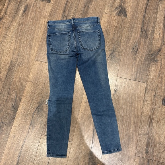 Free People Busted Knee Skinny Jeans Turquoise - Picture 7 of 9